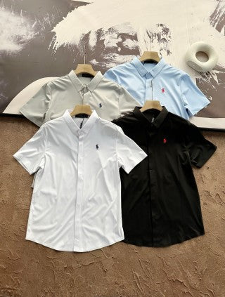 Ralph Lauren Shirt Solid Short Sleeve Button-Up Shirt