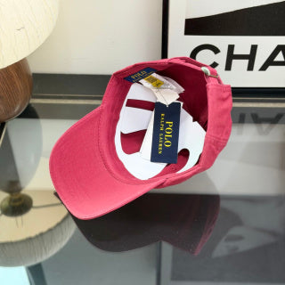 Ralph Lauren Hat Raspberry Pink Baseball Cap with Navy Pony Embroidery