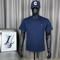 Ralph Lauren T-shirt Navy Red Pony Embroidered Cotton Crewneck Tee