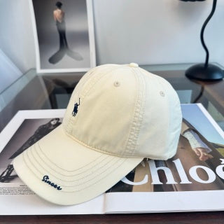 Ralph Lauren Hat Ivory Pony Script-Embroidered Baseball Cap