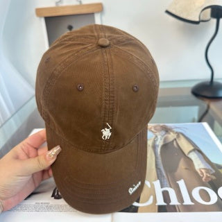 Ralph Lauren Hat Walnut Brown Pony Script-Detail Baseball Cap