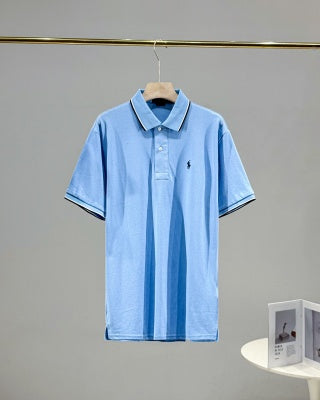 Ralph Lauren Tipped Collar Cotton Mesh Polo Shirt